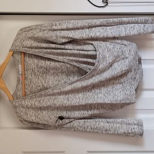 Free People Gray V-Neck Sweater